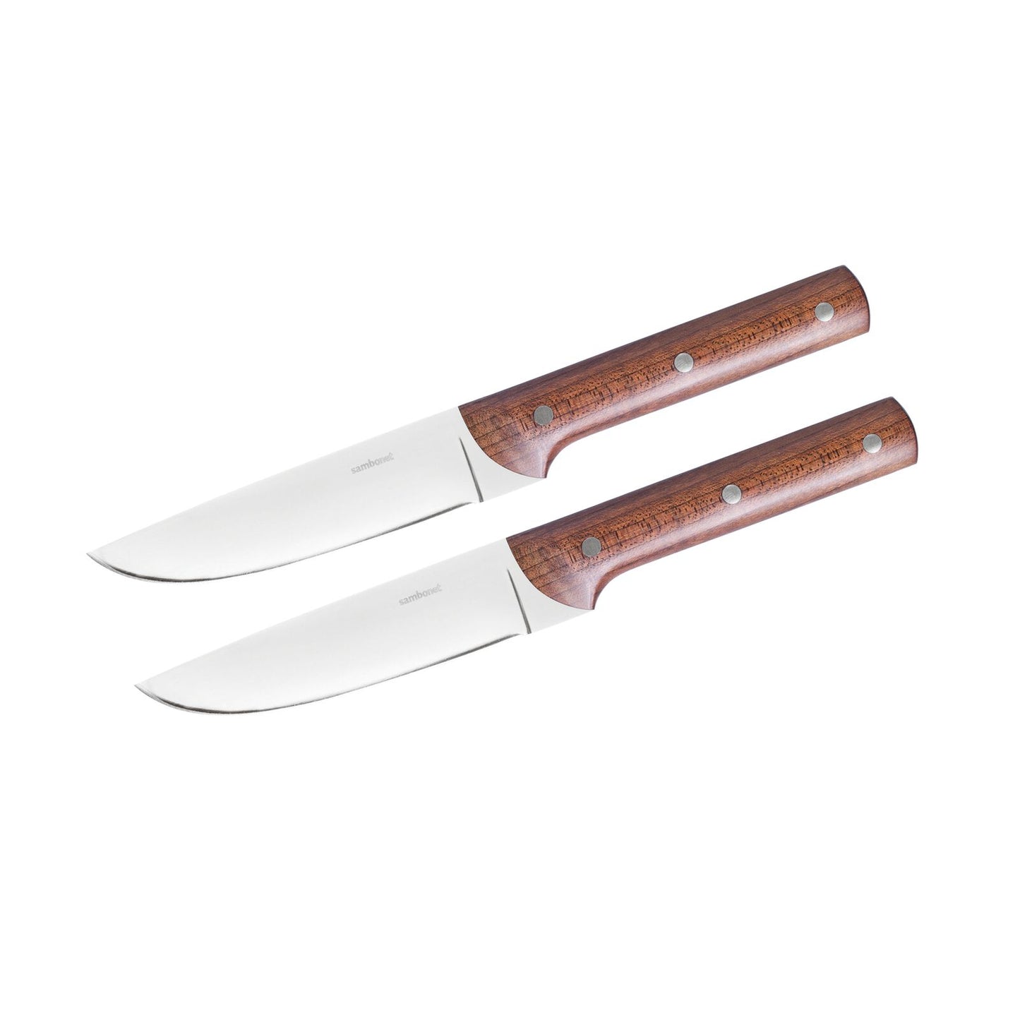 Gifts Porter House Steak Wooden Knife Set 2 pcs Smooth Blade Giftboxed 10 in.