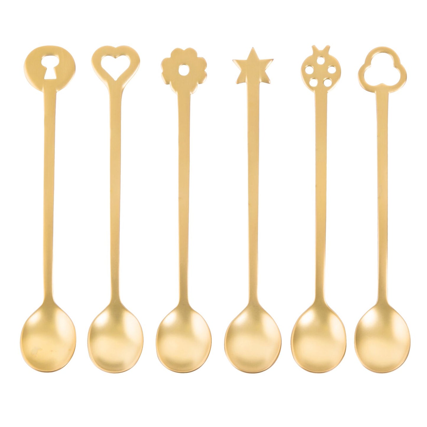 Holloware Gifts Party Portafortuna Party Spoons 6 pcs Giftboxed 4 1/2 in each Spoon Gold