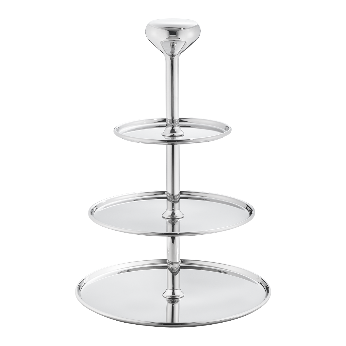 Alfredo Etagere Three Mirror Polished Stainless Steel Trays