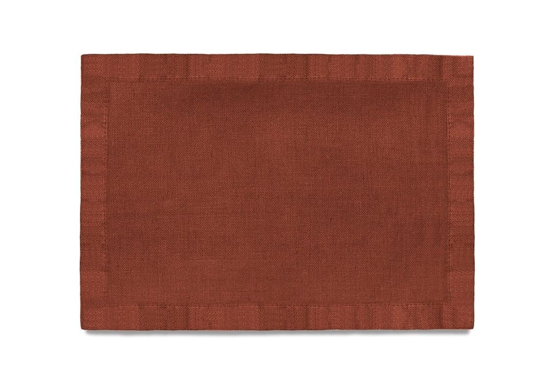 Linen Sateen Placemats (Set of 4), Brick