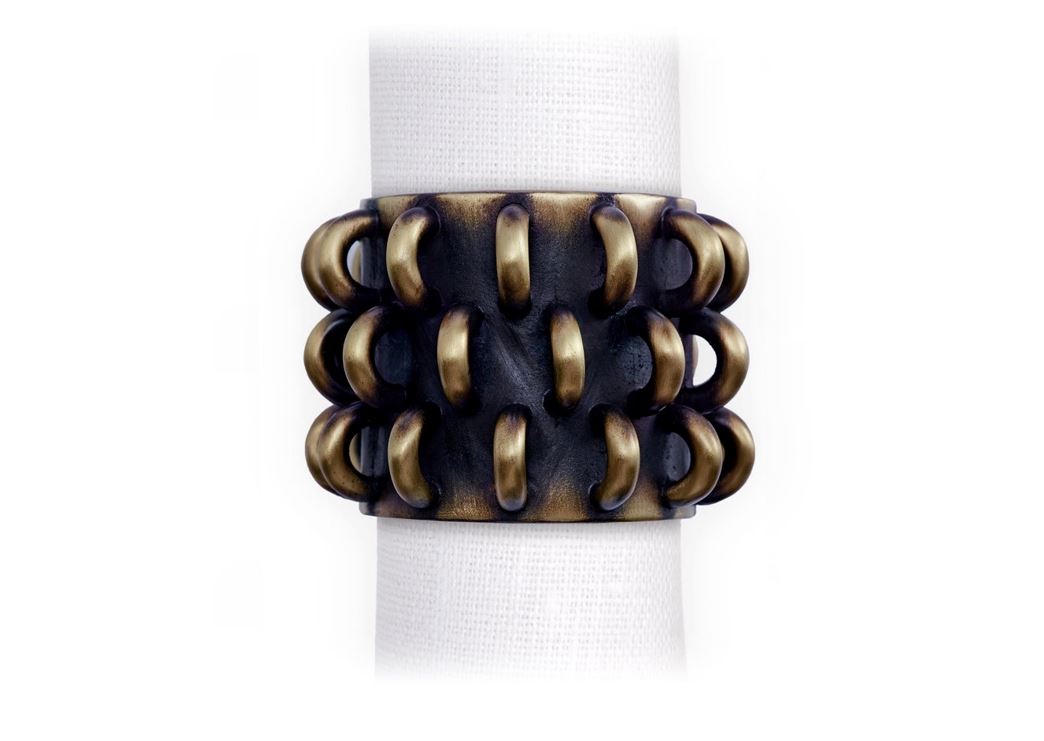 Tulum Rings Napkin Jewels (Set of 4), Brass