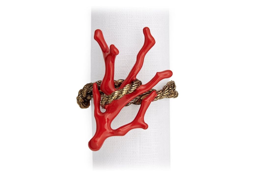 Coral Napkin Jewels (Set of 4), Gold