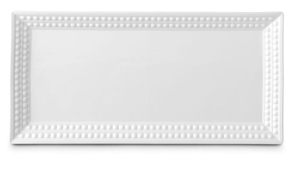 Perlée Rectangular Platter, White