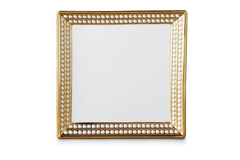 Perlée Square Tray, Gold