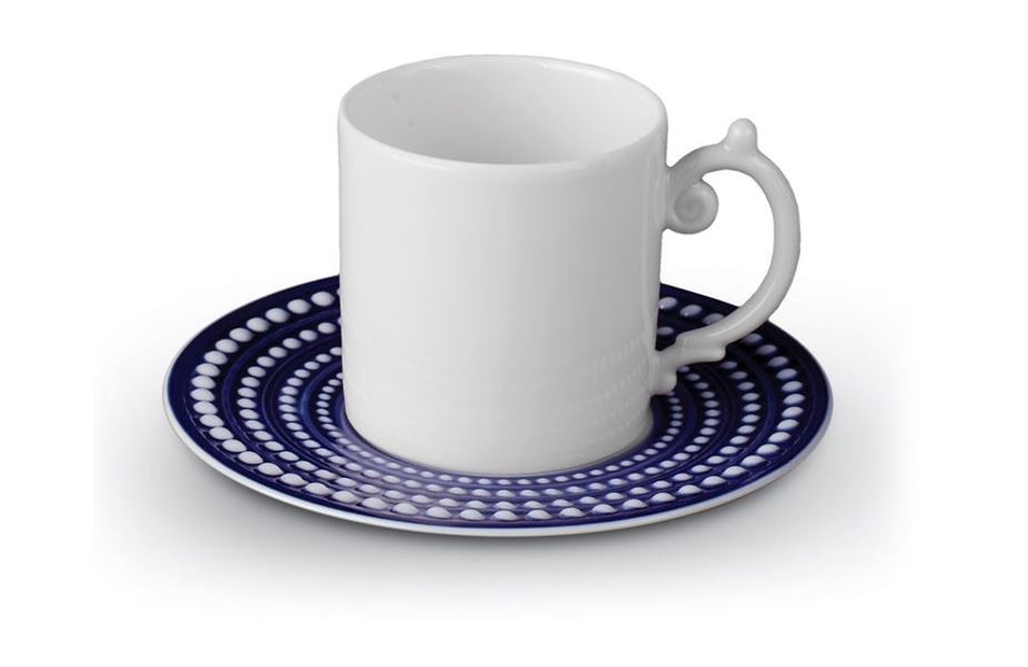 Perlée Espresso Cup and Saucer, Bleu