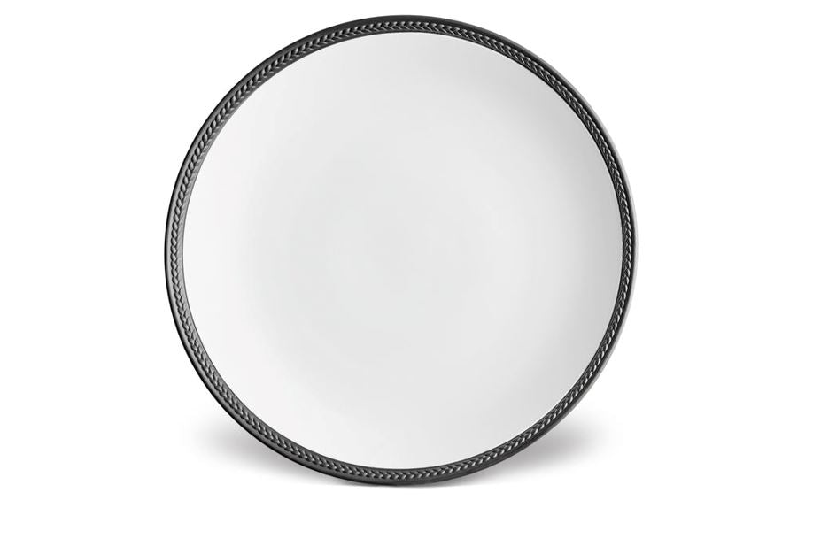 Soie Tressée Dinner Plate, Black Accents
