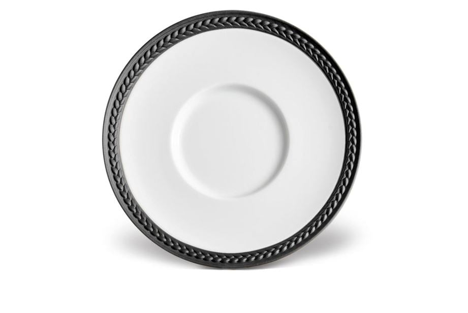 Soie Tressée Saucer, Black Accents