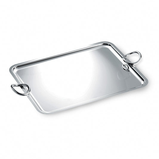 Large Silver Plated Rectangular Tray With Handles