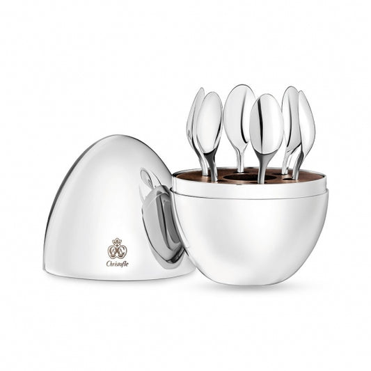Set Of 6 Silver Espresso Spoons In Chest