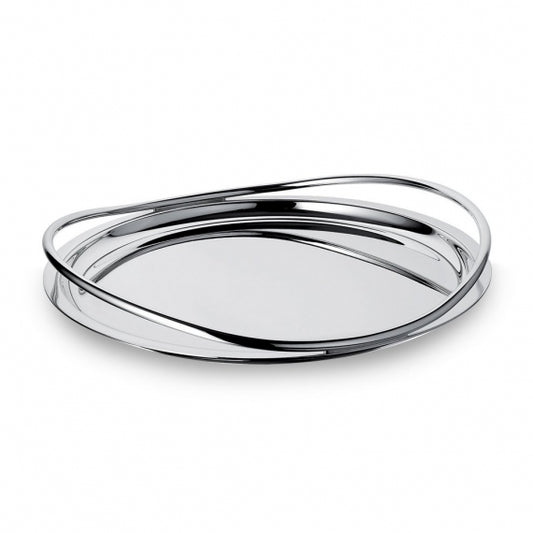 Large Silver Plated Round Serving Tray