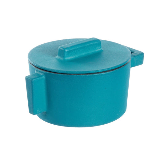 Kitchen Terra Cotto Saucepot with Lid 4 in. Anise