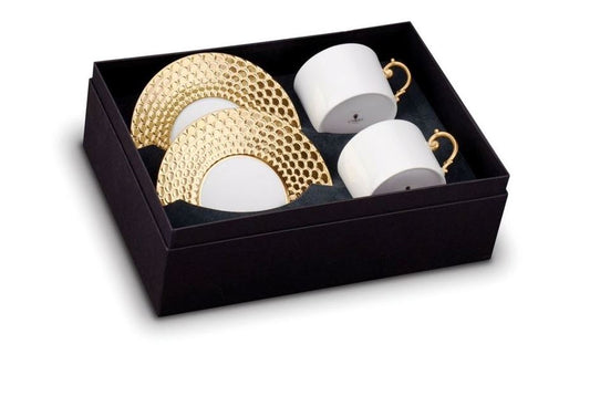 Aegean Tea Cup and Saucer (Set of 2), Gold