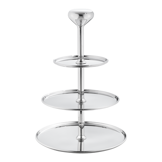 Alfredo Etagere Three Mirror Polished Stainless Steel Trays