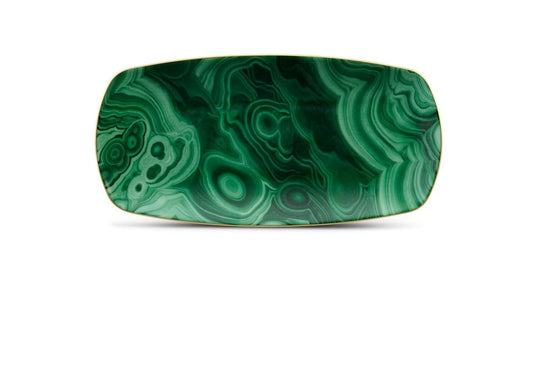 Malachite Rectangular Tray, Medium