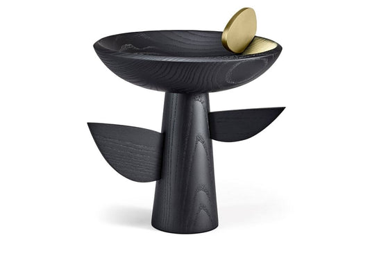 Kelly Behun Leaf Bowl on Stand, Blackened Oak