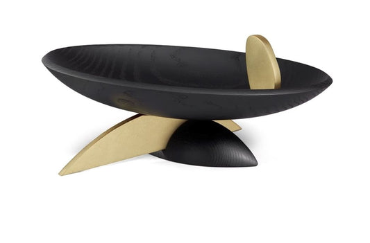 Kelly Behun Leaf Oval Bowl on Stand, Blackened Oak