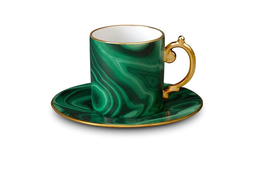 Malachite Espresso Cup and Saucer