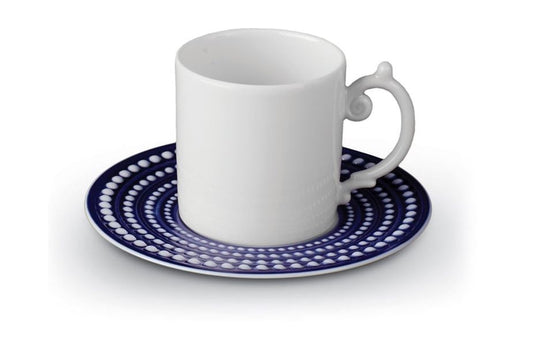 Perlée Espresso Cup and Saucer, Bleu