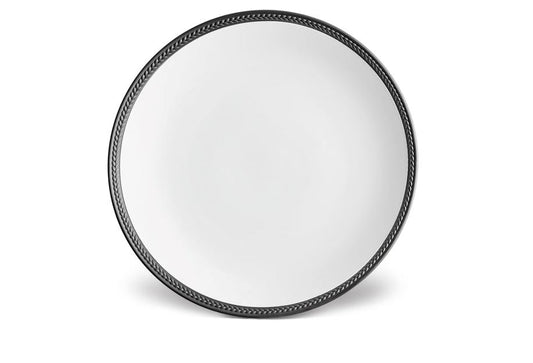 Soie Tressée Dinner Plate, Black Accents