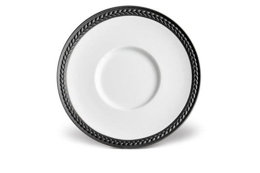 Soie Tressée Saucer, Black Accents